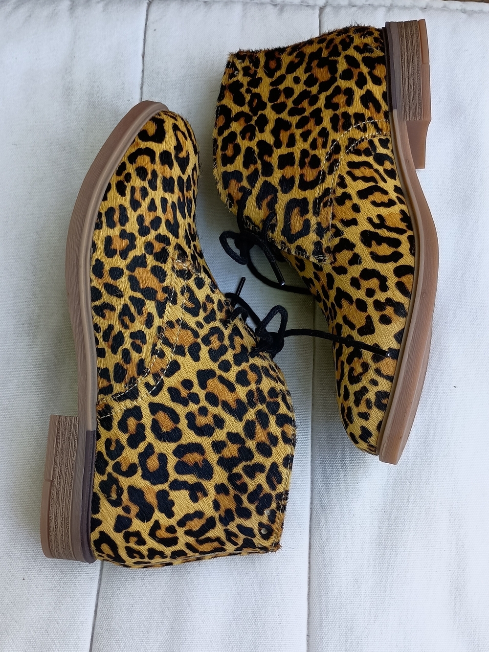 Hush Puppies Leopard Print Lace-Up Ankle Boots - Bold Yellow/Black_8